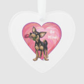 Chihuahua-Valentinstag Ornament (Vorderseite)