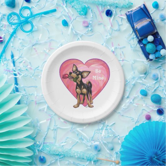 Chihuahua-Valentinstag Pappteller (Party)