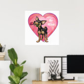 Chihuahua-Valentinstag Poster (Heimbüro)