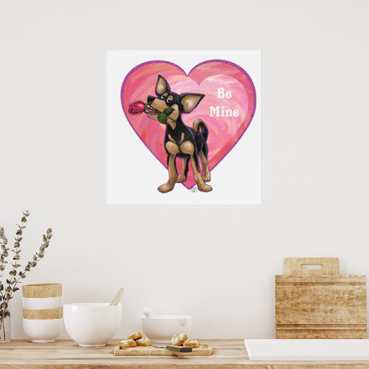 Chihuahua-Valentinstag Poster (Küche)