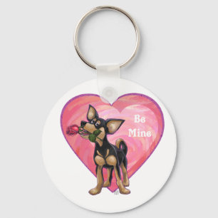 Chihuahua-Valentinstag Schlüsselanhänger