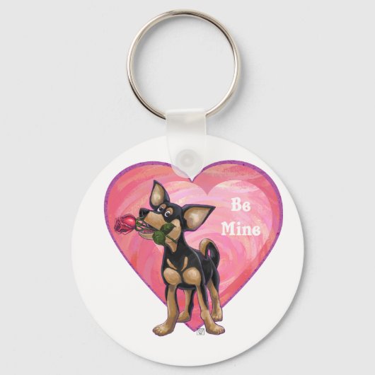 Chihuahua-Valentinstag Schlüsselanhänger (Vorderseite)