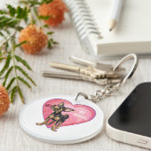 Chihuahua-Valentinstag Schlüsselanhänger (Vorderseite rechts)