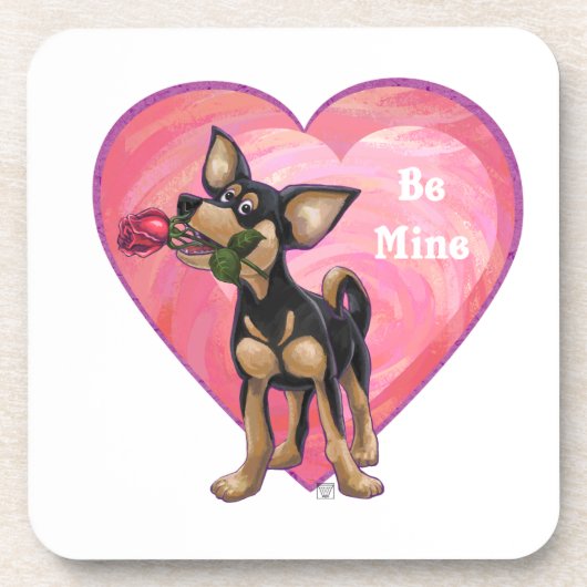 Chihuahua-Valentinstag Untersetzer (Vorderseite)