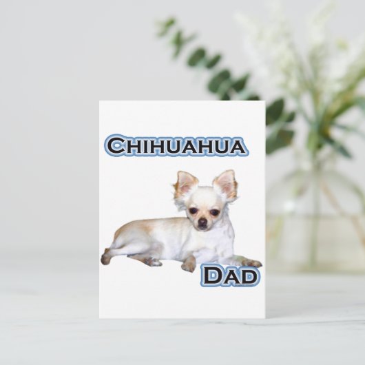 Chihuahua-Vater 4 Postkarte (Stehend Vorderseite)