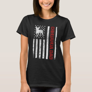 Chihuahua Vater American USA Flag Funny Chihuahua  T-Shirt