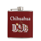 Chihuahua Vater Geschenke Flachmann (Vorderseite)