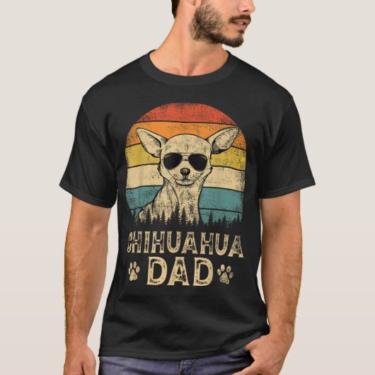 Chihuahua Vater Hund liebt Vatertag T-Shirt (Vorderseite)