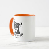 Chihuahua-Vater mit Brillen-Vatertagskästen Tasse (Vorderseite Links)