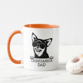 Chihuahua-Vater mit Brillen-Vatertagskästen Tasse