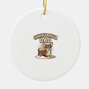 Chihuahua-Vater Vintage Gravur Hunde Liebhaber Des Keramik Ornament
