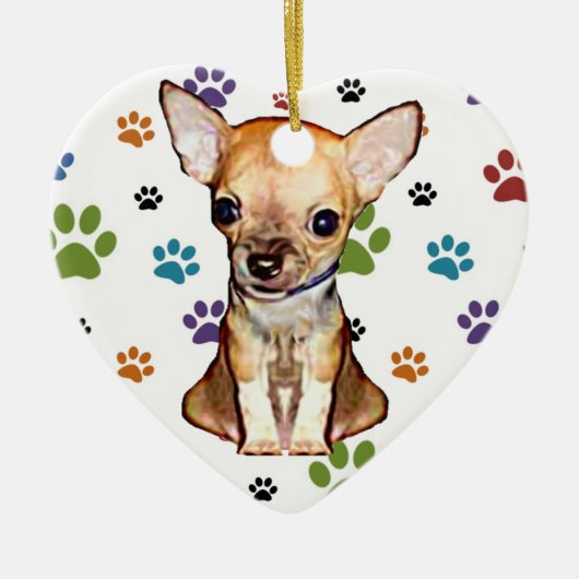 Chihuahua-Verzierung Keramik Ornament (Vorne)