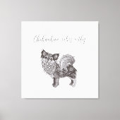 Chihuahua Vibes Premium Wrapped Canvas Art Leinwanddruck (Vorderseite)