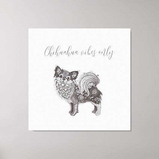 Chihuahua Vibes Premium Wrapped Canvas Art Leinwanddruck (Vorderseite)