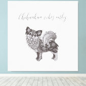 Chihuahua Vibes Premium Wrapped Canvas Art Leinwanddruck (Insitu (Holzboden))