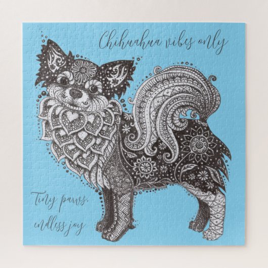 Chihuahua-Vibes-Puzzle mit Geschenkbox Puzzle (Vertikal)