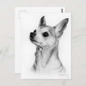 Chihuahua von Hand bemalt Postkarte (Vorne/Hinten)