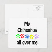 Chihuahua Walks Design Postkarte (Vorne/Hinten)
