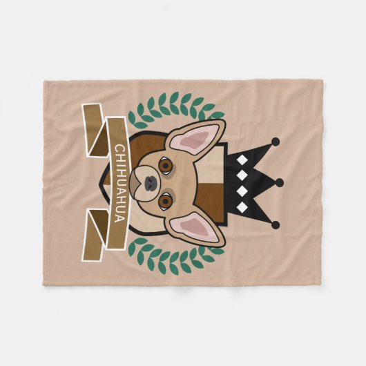 Chihuahua-Wappen Fleecedecke (Vorderseite (Horizontal))