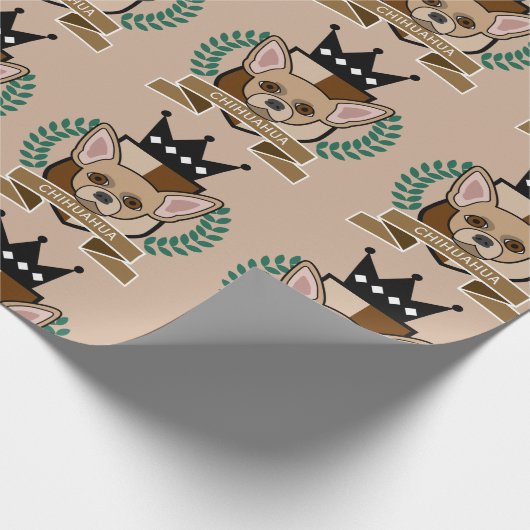 Chihuahua-Wappen Geschenkpapier (Ecke)