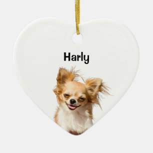 Chihuahua, Wasserfarben Foto Ornament, Geschenk Keramik Ornament