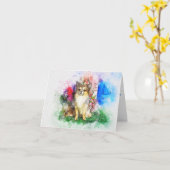 Chihuahua-Wasserfarbenkarte Karte (Gelbe Blume)