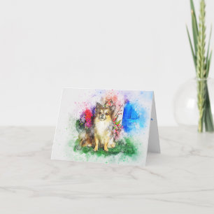 Chihuahua Wasserfarbenmalerei Leere Karte