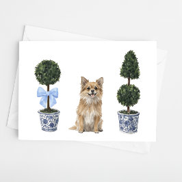 Chihuahua Watercolor Chinoiserie Welpe Dog Karte