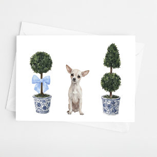Chihuahua Watercolor Chinoiserie Welpe Dog Karte