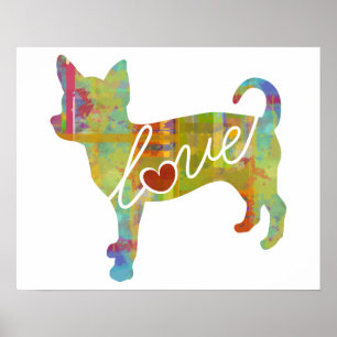 Chihuahua Watercolor Poster