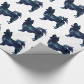 Chihuahua-Watercolor-Schwarze Silhouette Geschenkpapier (Ecke)