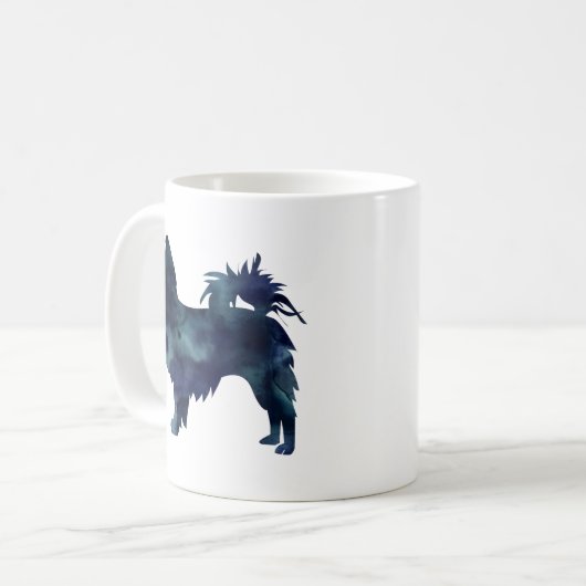 Chihuahua-Watercolor-Schwarze Silhouette Kaffeetasse (Vorderseite Links)