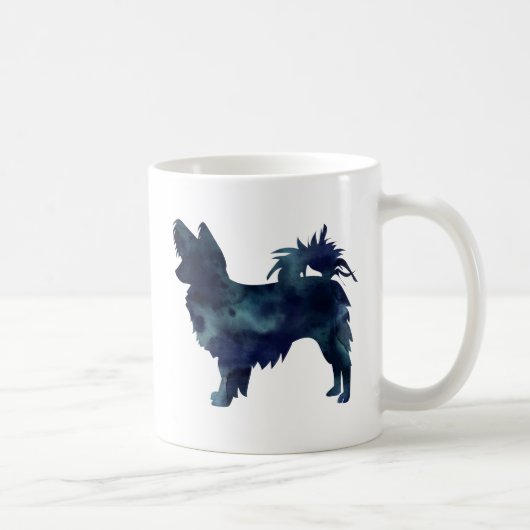 Chihuahua-Watercolor-Schwarze Silhouette Kaffeetasse (Rechts)