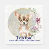 Chihuahua Wedding Napkins mit Hunden Foto Serviette (Vorderseite)