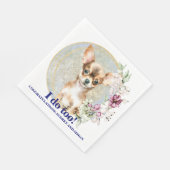 Chihuahua Wedding Napkins mit Hunden Foto Serviette (Ecke)