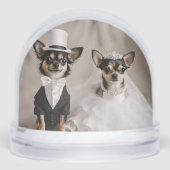 Chihuahua Wedding Snow Globe Geschenk Schneekugeln (Vorderseite)