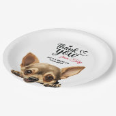Chihuahua Wedding Vielen Dank Pappteller (Schrägansicht)