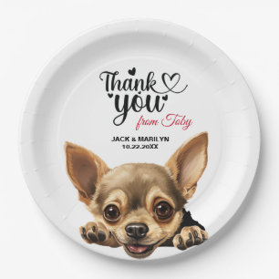 Chihuahua Wedding Vielen Dank Pappteller