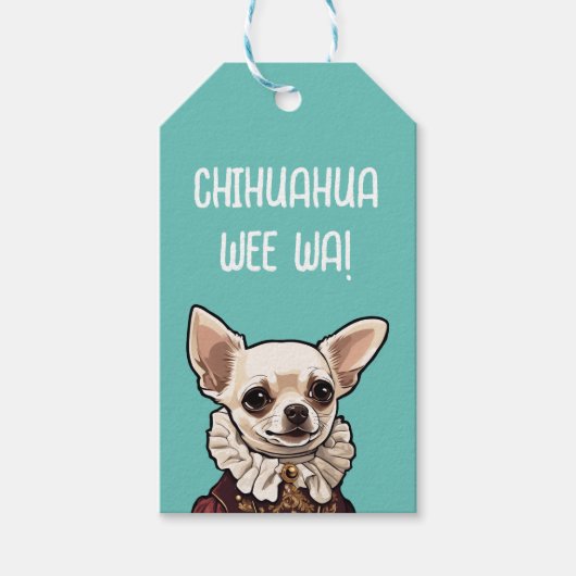 Chihuahua wee wa geschenkanhänger (Vorderseite)