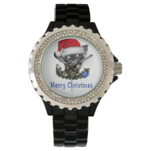 Chihuahua Weihnachten  Armbanduhr
