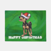 Chihuahua Weihnachten auf Grün Fußmatte (Vorderseite)