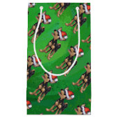 Chihuahua Weihnachten auf Grün Kleine Geschenktüte (Vorderseite)