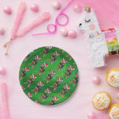 Chihuahua Weihnachten auf Grün Pappteller (Party)