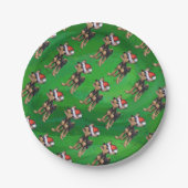 Chihuahua Weihnachten auf Grün Pappteller (Vorderseite)