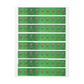 Chihuahua Weihnachten auf Grün Rundum-Adressaufkleber (Bogen)