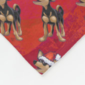 Chihuahua Weihnachten auf Rot Fleecedecke (Ecke)