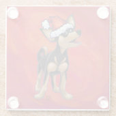 Chihuahua Weihnachten auf Rot Glasuntersetzer (Rückseite)