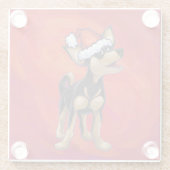 Chihuahua Weihnachten auf Rot Glasuntersetzer (Rückseite)