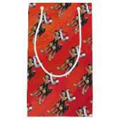 Chihuahua-Weihnachten auf Rot Kleine Geschenktüte (Vorderseite)