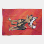 Chihuahua Weihnachten auf Rot Küchentuch (Horizontal)